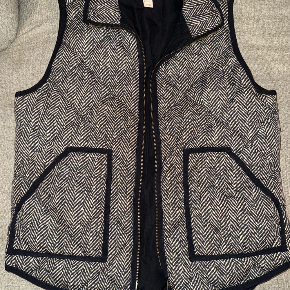 J. Crew Black and White Patterned Vest